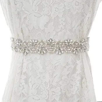 

Hand Beaded Bridal Belt Rhinestones Wedding Belt Crystal Ribbon Pearls Bridal Sash For Wedding Decoration S151S