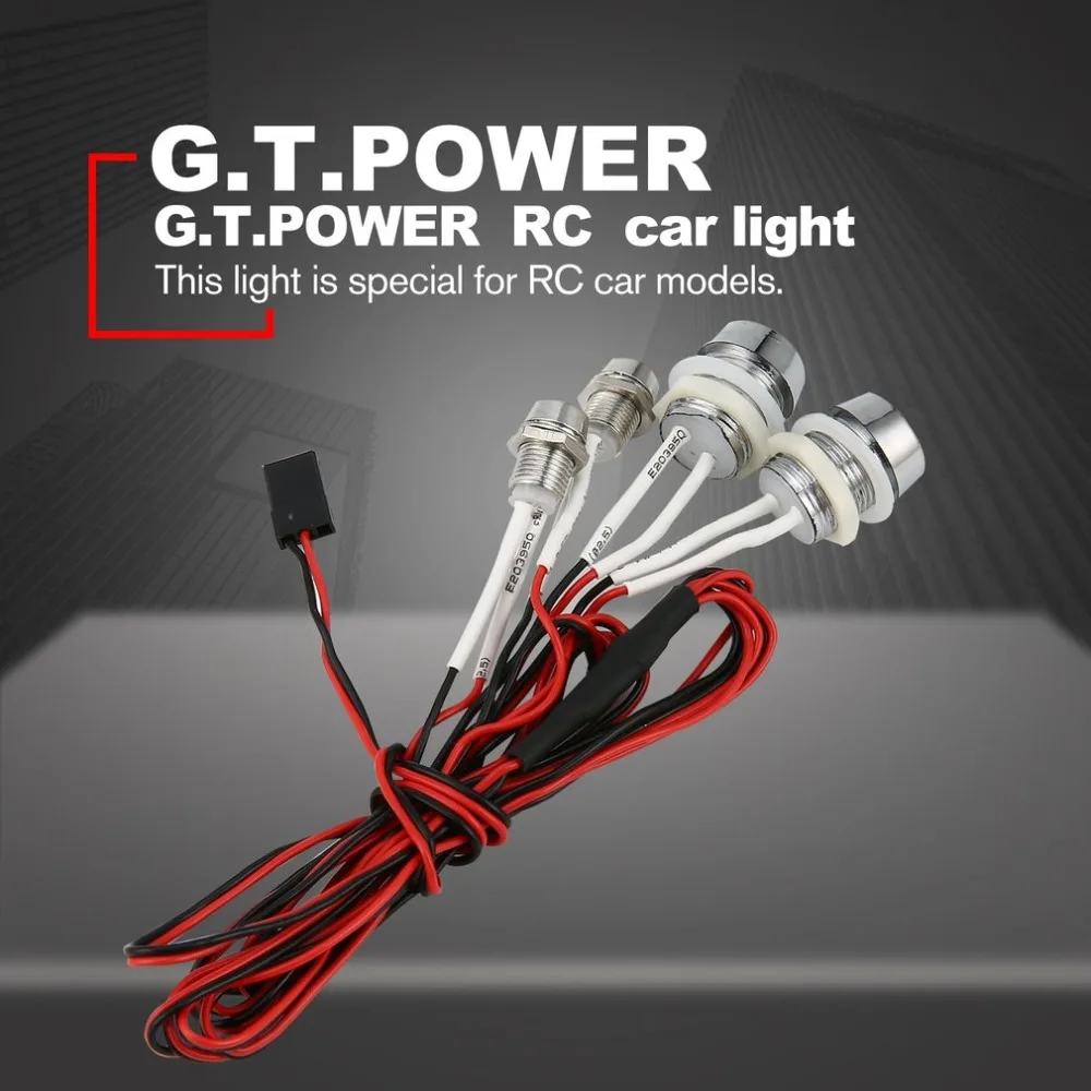 

G.T.POWER L4 LED White Ultra Bright Light Wire Lamp Line for RC Car Off-road Crawler Model Spare Parts Accessories Component