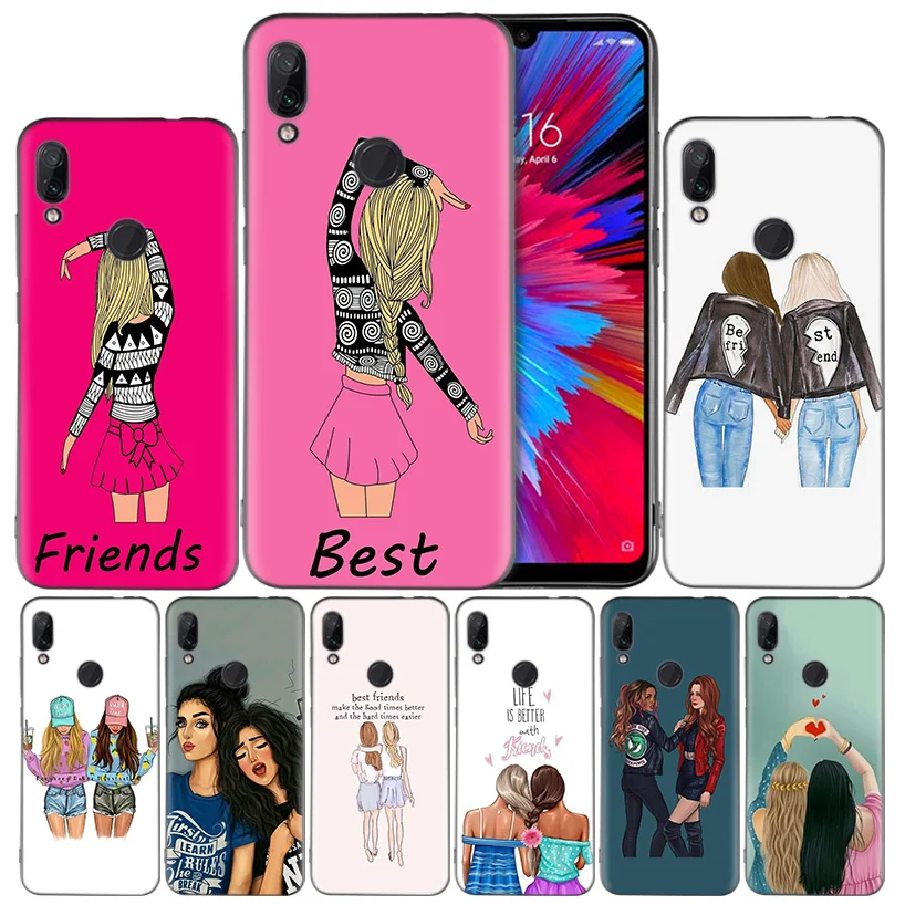 

Best Friends BFF Matching Silicone Case Cover for Xiaomi Mi 9 8 Play A1 A2 Redmi Note 7 6 6A 5 Plus S2 GO Lite Pro Pocophone F1
