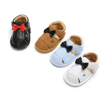 

Newborn Baby Boy Sandals PU Bow Cute Clogs No-slip Summer Girls Shoes Rubber Slip Sandal Sports Baby Boy Shoes 0-18M