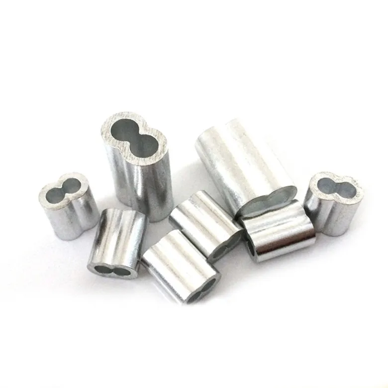 Aluminum Ferrules Crimping Sleeves Wire Rope Cable Clamps Round Oval Hole Clips 