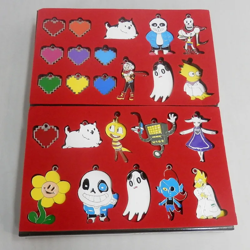 

wholesale anime Undertale Necklace Keychain Set Cosplay Collection Fashion Alloy metal Pendant accessories Christmas present