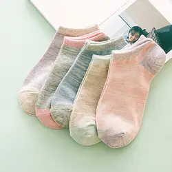 Сезон весна-лето; удобные невидимые корейские носки-лодочки; женские хлопковые тапочки для мальчиков и девочек; повседневные Чулочные