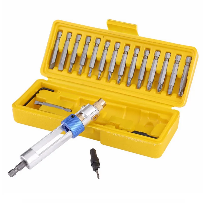

20Pcs Half Time Drill Driver Multi Screwdriver Sets Updated Version 16 Different Kinds Head with Countersink Bits Allen Wrench
