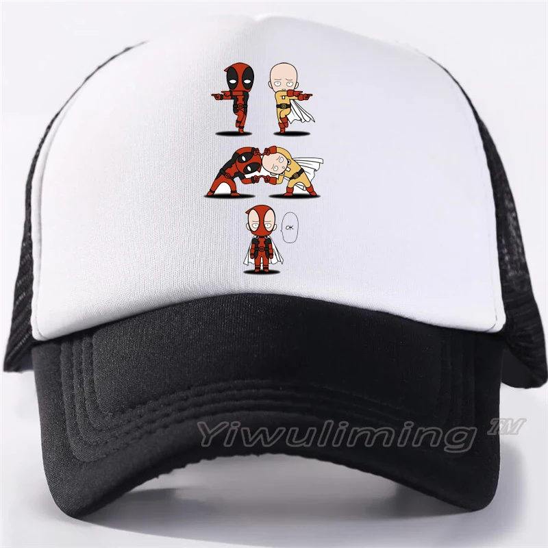 Новые летние кепки водителя грузовика one punch man, крутые Летние черные бейсболки для взрослых, крутые сетчатые кепки для водителя грузовика, кепки для мужчин, регулируемые