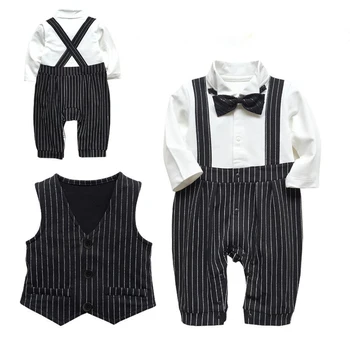 

Bow Tie Formal Dress Newborn Layette Boy Jumpsuit Baby Spring Roupas Boys Clothes Pasgeboren Halloween Costume For Kids Rompers