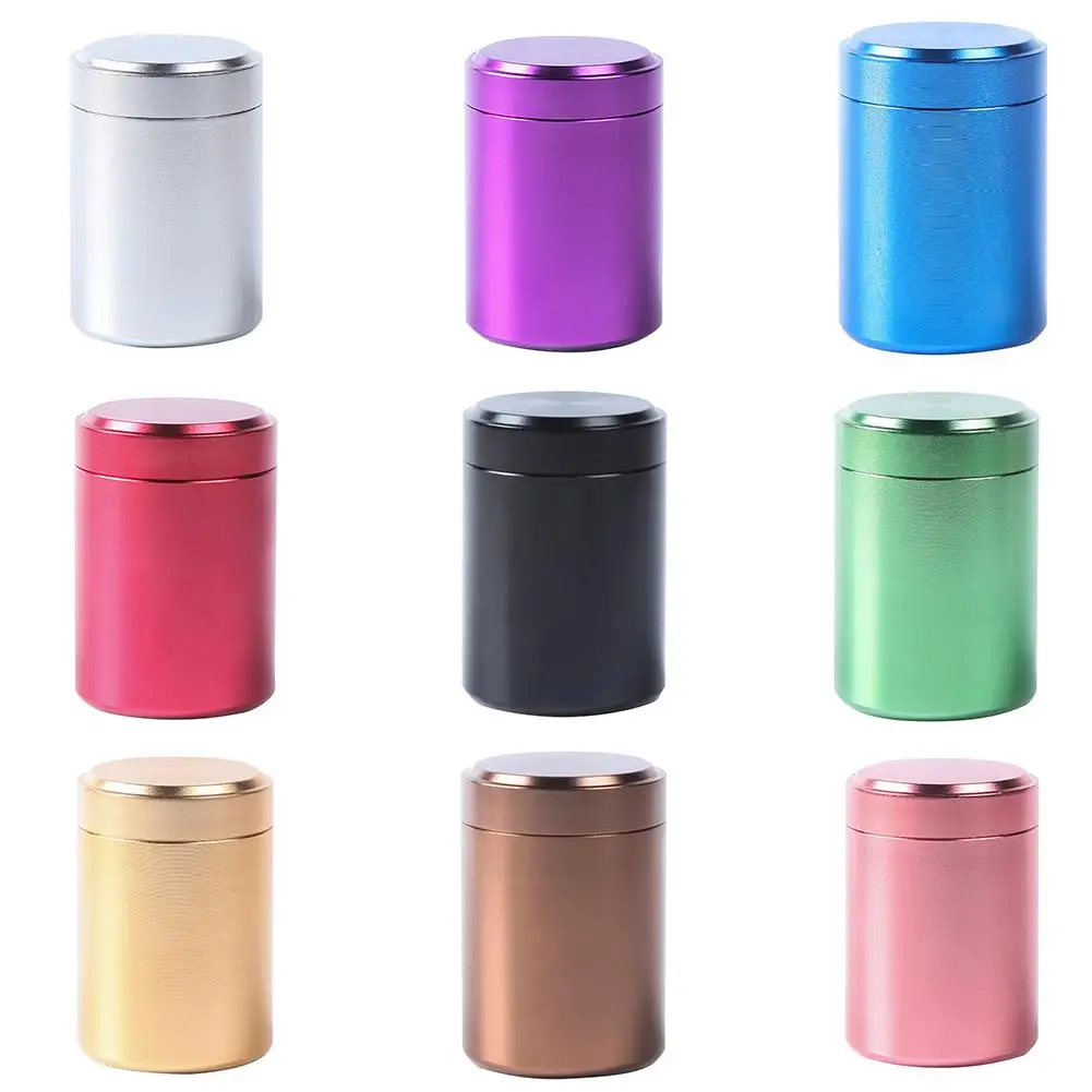 80ml Metall Aluminium Verschlossenen Dosen Tragbare Reise Tee Caddy Luftdichten Geruch Proof Container Stash Jar