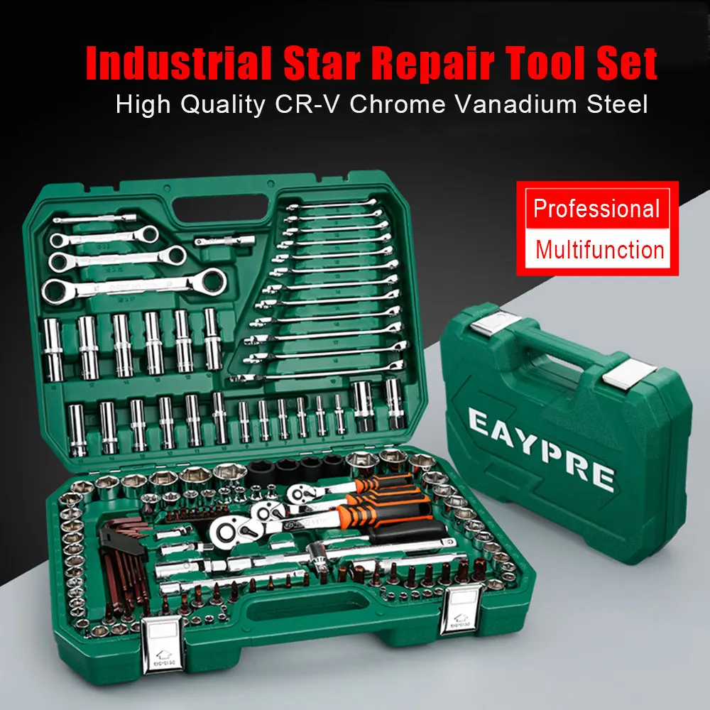 

2019 New Professional Spanner Socket Set Screwdriver Wrench Set Ratchets Set Kit Car Repair Tools Combination Hand Tools Set