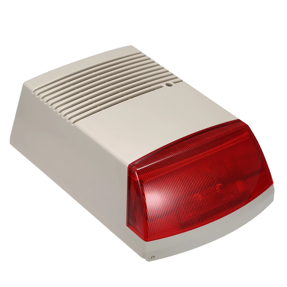 Wired Strobe Siren Sound Light Alarm Red Flashlight Horn 120dB Loud Alarm Sound Speaker Outdoor Waterproof for Fire Alarm