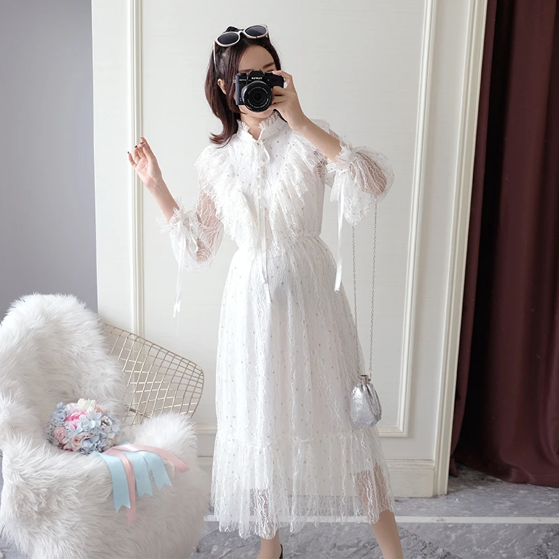 

9803# Elegant Lace Maternity Party Dress 2019 Spring Summer Fashion Clothes for Pregnant Women Sweet Bodycon Slim Pregnancy