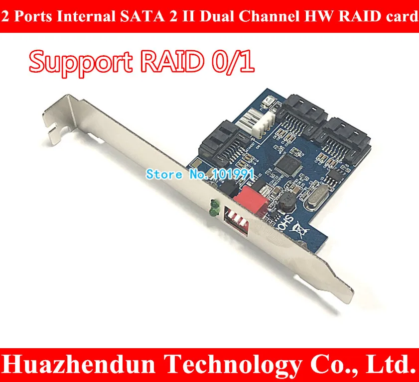 

New 2 Ports Internal SATA 2 II Dual Channel HW RAID card support RAID0, 0/1 Card