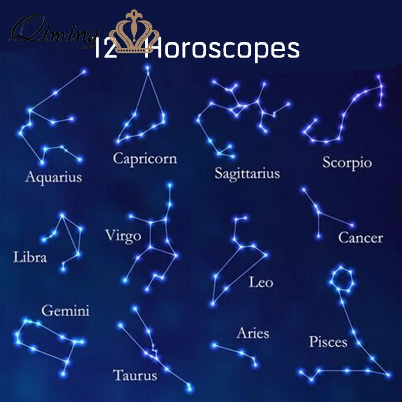 Gemini Libra, астрологическое зодиакальное ожерелье для женщин, 12, созвездие, звезда, циркон, кристалл, массивное ювелирное изделие, Знак зодиака, золотое ожерелье