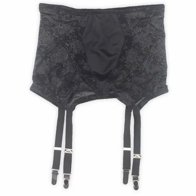 Vogue New Plus/Extra Black High Waist Women/female Sexy Garter Belts for Stockings, Vintage Styles Garters 4 Metal Buckles S503B