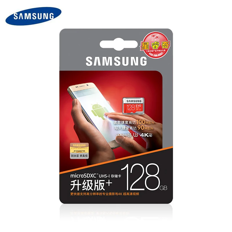 SAMSUNG TF Micro SD карта памяти MicroSD EVO Plus класс 10 U3 32 Гб 64 Гб 128 ГБ 256 ГБ 512 Гб Смартфон планшет камера