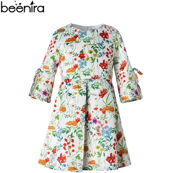 

BEENIRA vestidos nina Jacquard Dress Child Floral Costume Baby Draped Half Sleeve Clothing High Quality kids dresses for girls