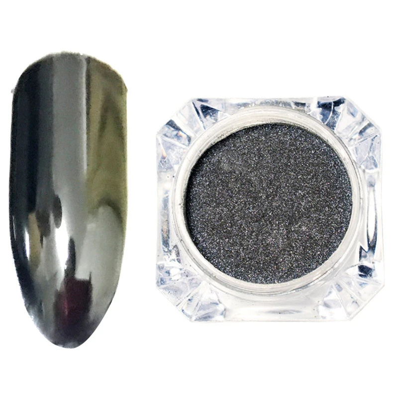 0,5 г акриловое зеркало для ногтей черная волшебная зеркальная пудра для ногтей художественный хромированный пигмент с Блестками Пыль DIY Дизайн ногтей пыль черный светильник Aurora