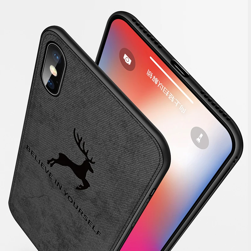 

luxury Soft Phone Case For iphone Xs Max 7 8 plus iPhonex TPU Phone Case Soft cloth 3D Pattern Cute Deer For iphone X Xs Max XR