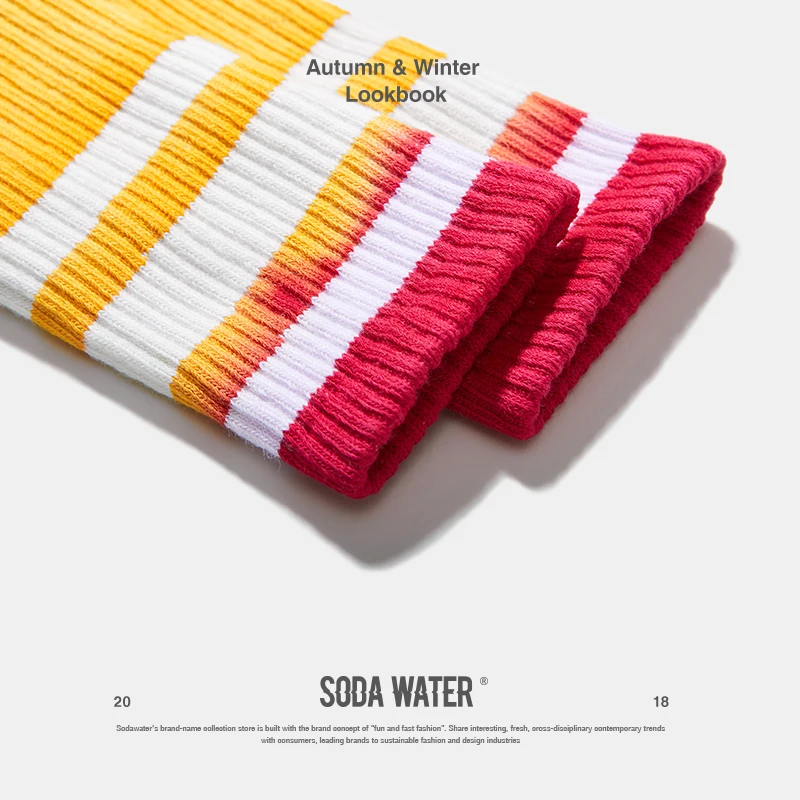 Носки SODAWATER мужские повседневные длинные в полоску хлопковые модные уличные рок