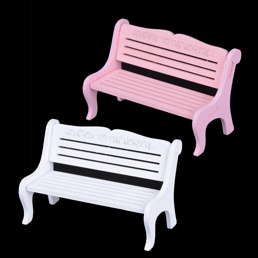Горячая мини белый розовый скамейка фея кукла стулья мох для террариума Декор фигурки сад миниатюры микро Ландшафтные аксессуары