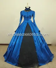 Victorian Gothic Brocade Dress Ball Gown