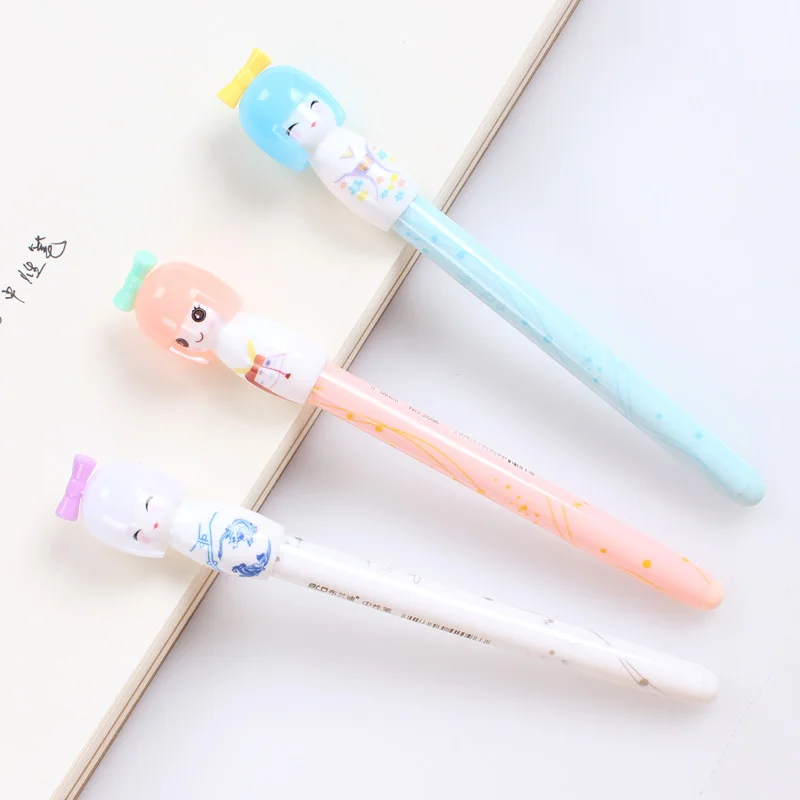 Caneta de Tinta Material de Escritório Artigos de Papelaria Lote Japonês Boneca Gel Caneta Caricatura 0.38 Milímetros Assinatura Preta Escola Dom 36 Pçs - 6 Tinta Preta material de Escritório Escola Dom Artigos de Papelaria