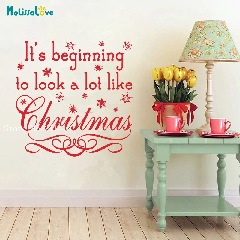 Holiday Christmas Wall Sticker It's Beginning to Look a Lot Like