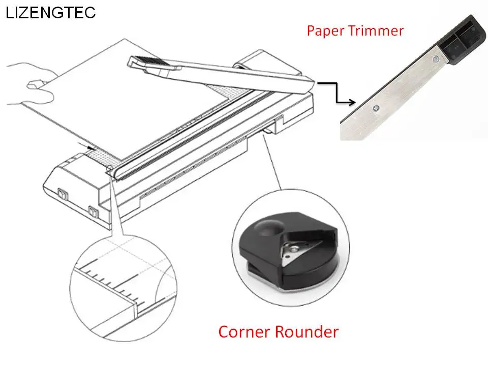 LIZENGTEC дизайн многофункциональный и холодный с бумажным триммером и угловым округлым валом ламинатор машина для A3 и A4 бумаги фото