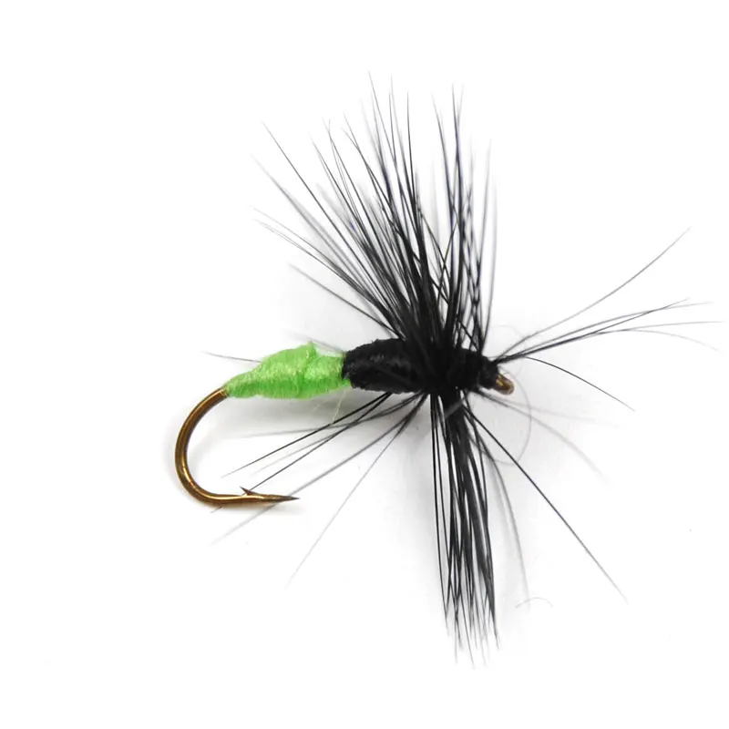 

10PCS 10# Wifreo Green body Forest Ant Fly Trout Fly Fishing Fake Bait Insect Artificial Lure Free Box Package