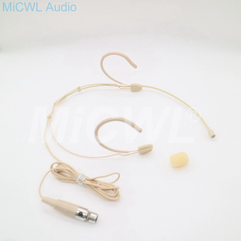 البيج سماعة Mic. متعددة الاتجاهات ميكروفون المكثف Headworn 4 دبوس ل شور اللاسلكية نظام مع Bodypack الارسال