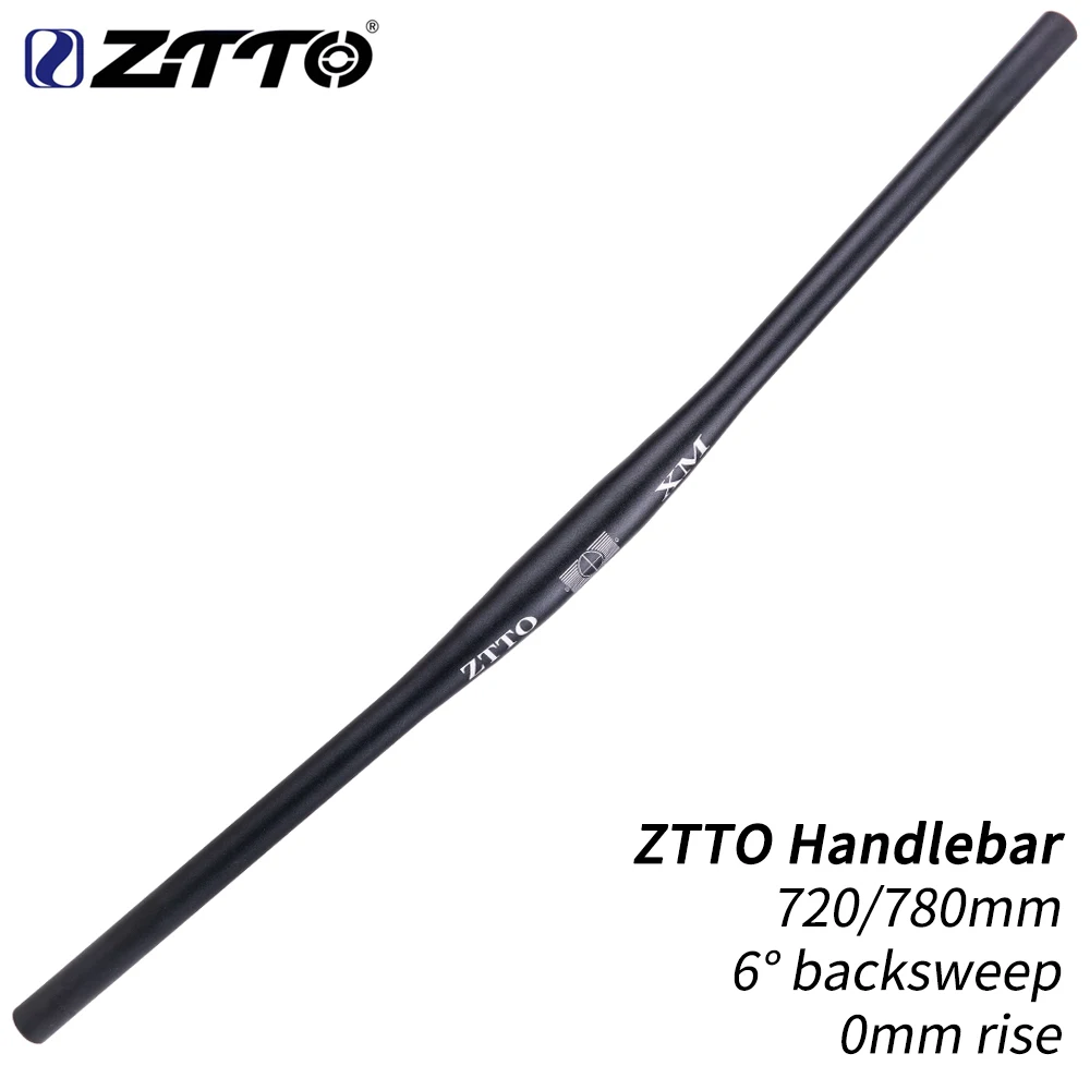 Ztto MTB руль велосипеда 720 мм 780 мм 31,8 мм алюминиевый сплав плоский бар прямой толстой трубы 6 градусов обратный черный руль