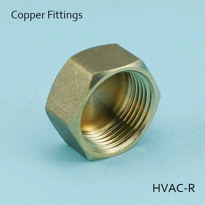 22mm*1.0mm Famle End Cap Threaded Copper Fittings Pipe Plumbing For