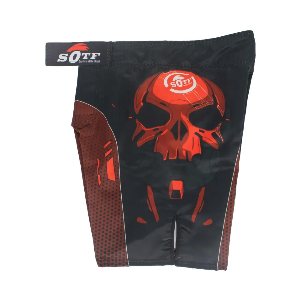 Черные шорты с черепом для тайского бокса кикбоксинга тренировок боевые