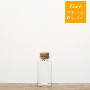 

100pcs/lot 30*60mm 20ml Small Bottle Tiny Clear Empty Wishing Glass Message Vial With Cork Stopper mini Containers Wedding Decor