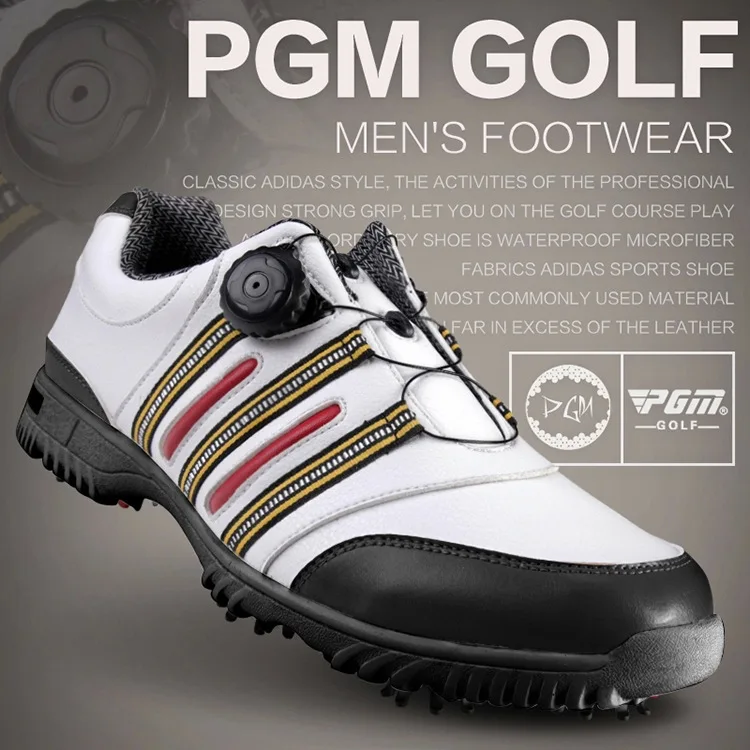PGM Для мужчин ручки Пряжка Пояса из натуральной кожи Туфли для гольфа дышащая Водонепроницаемый Гольф Спортивная обувь съемный обуви ногтей противоскольжения Обувь