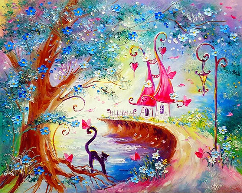 

5D DIY Diamond Painting Blue Trees 3D Diamond Embroidery Cross Stitch Needlework Home Decor Round drill Christmas gift