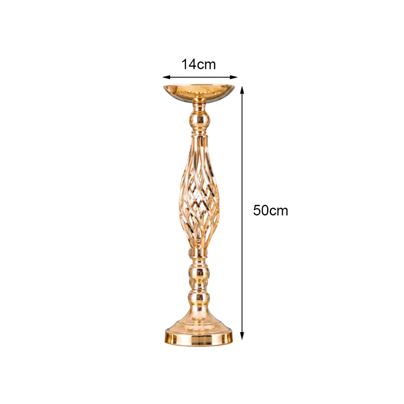 Цветы вазы подсвечники дорога свинцовый стол центральный Металл золото стенд подсвечник-столбик для свадьбы канделябры - Цвет: M