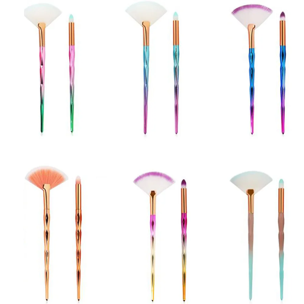 

2PCS Make Up Brushes Professional Powder Eyebrow Eyeliner Highlighter Blush Cosmetic Concealer Nylon Brushes pincel 10.19