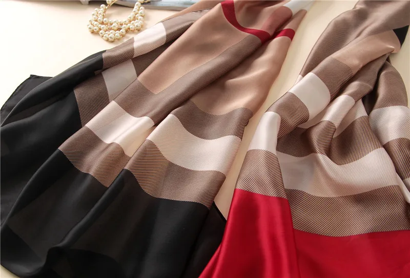 LaMaxPa новые красочные полосатый Платки для женщин Моделирование Шелковый шарф женский écharpe Mujer Чал женские мягкие шарфы 90x180 см