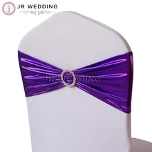 100 шт. Фиолетовый спандекс lycrametallic стул группа для свадьбы