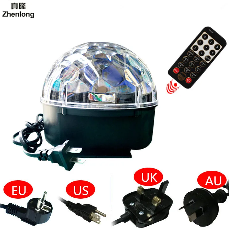 

9 LED Color Chang Remote Control Disco Dj Stage Lighting 10W LED RGB Crystal Magic Ball Effect Light DMX512 KTV Party Decorative