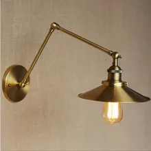 Золотой цвет промышленный винтажный настенный светильник для дома в ретро стиле лофт Эдисона бра с регулируемой рукояткой