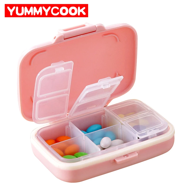 

Portable 6 Grid Pill Medicine Seal Storage Box Jewelry Candy Cases Travel Home Organizer Container Accessories Supplies Products