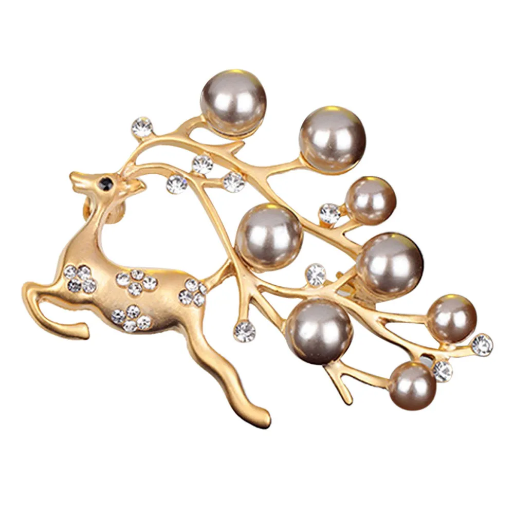 

Christmas gift Cute Deer Brooches Pins for Women Crystal Pins brooches 2018 Sparkling Crystal Rhinestones Large Snowflake Brooch