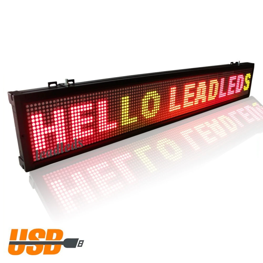 40x6 3 Inches Usb Programmable Scrolling Led Display Board 3 Color Light Red Green Amber For Indoor Store Board Charger Display Fairboard Skirt Aliexpress