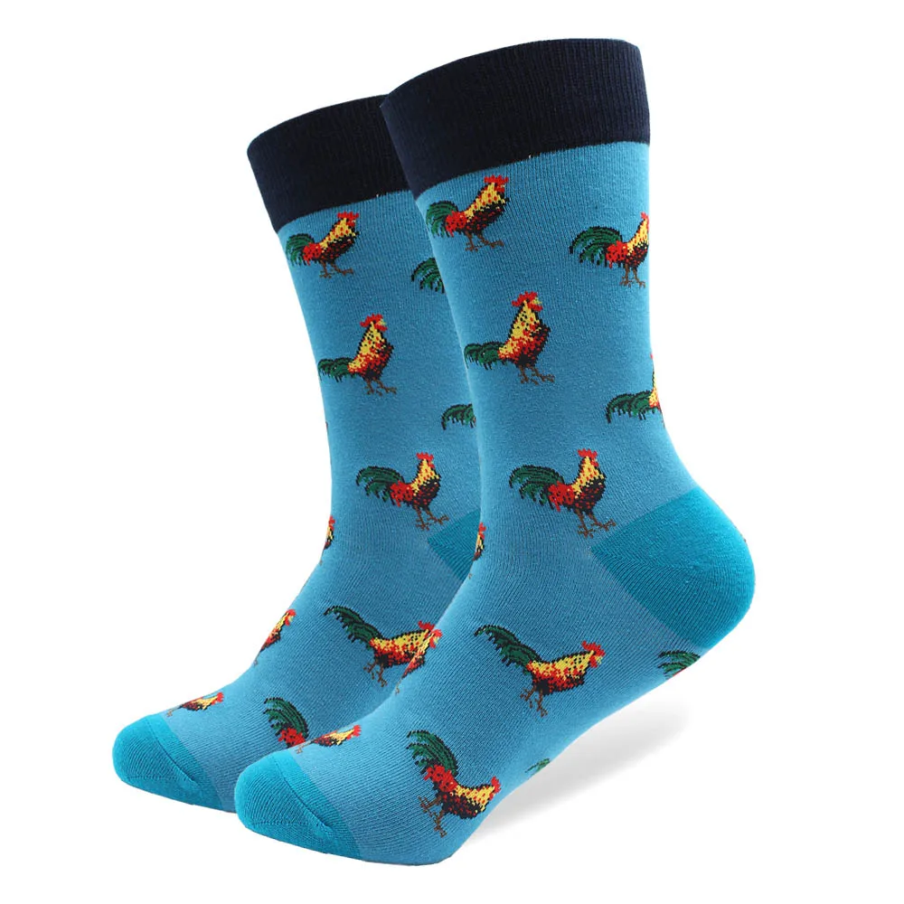 1 пара мужских носков чесаные хлопковые яркие цветные Смешные мужские носки до голени носки для деловых повседневных платьев свадебный