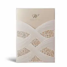[ECHOES OF LOVE] 50 шт. белый лазерная резка, для свадьбы Пригласительные карты, цветочные вертикальные пустые акриловые приглашения элегантные свадебные открытки