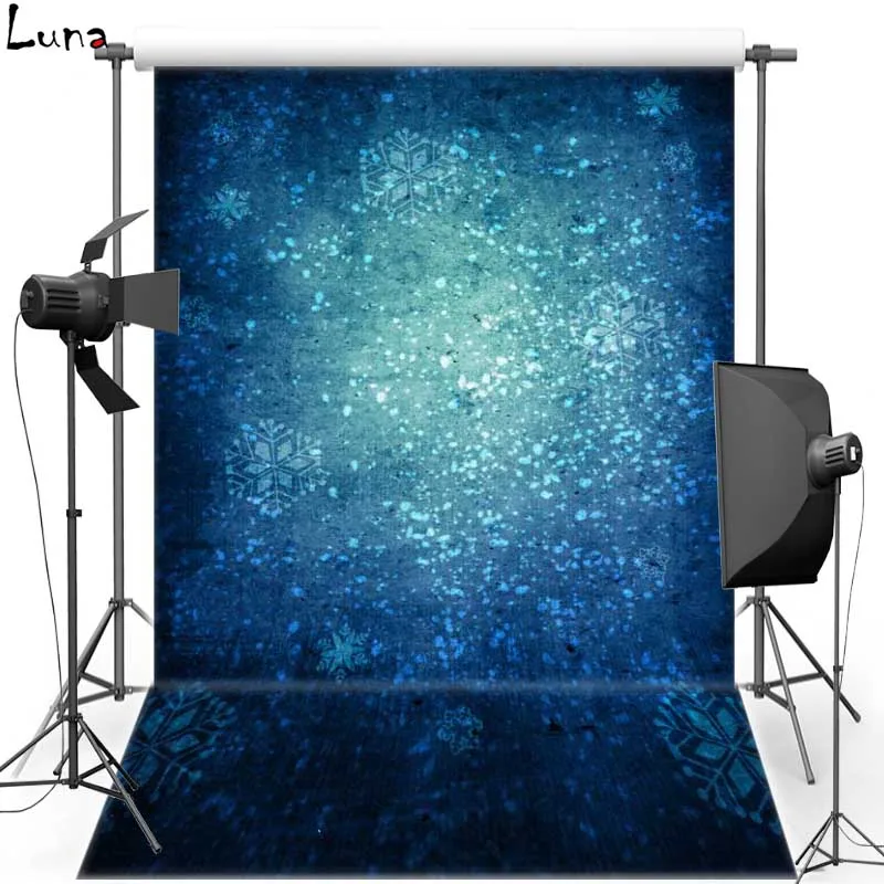 

MEHOFOTO Vintage Snowflake Pattern For Vinyl Photography Backdrops Blue Wall New Fabric Flannel backgrounds for photo studio 661