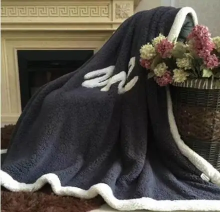 

150x200cm solid color double layer thicken coral fleece blanket sofa throw blanket adult winter