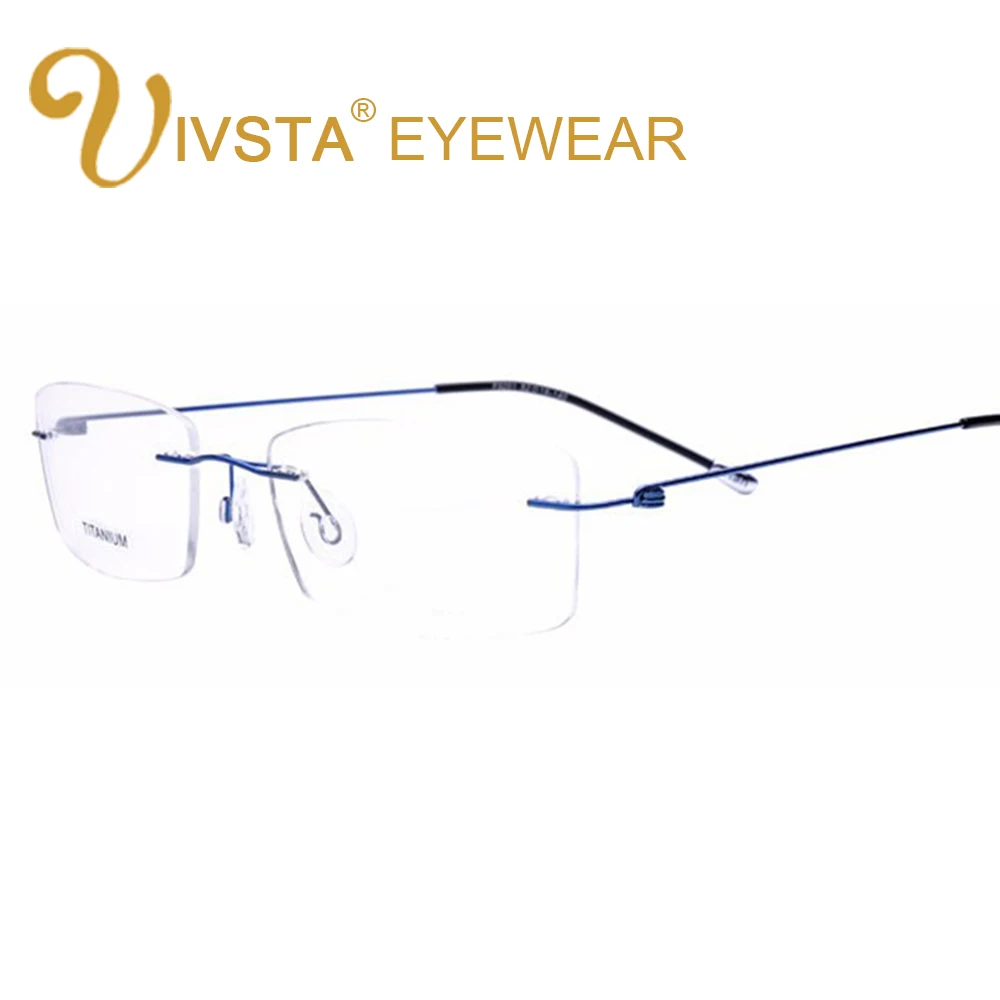 

IVSTA Titanium Glasses Men Memory Square Eyeglasses Optical Frame Spectacle Eyewear Women Prescription Reading Myopia Rimless
