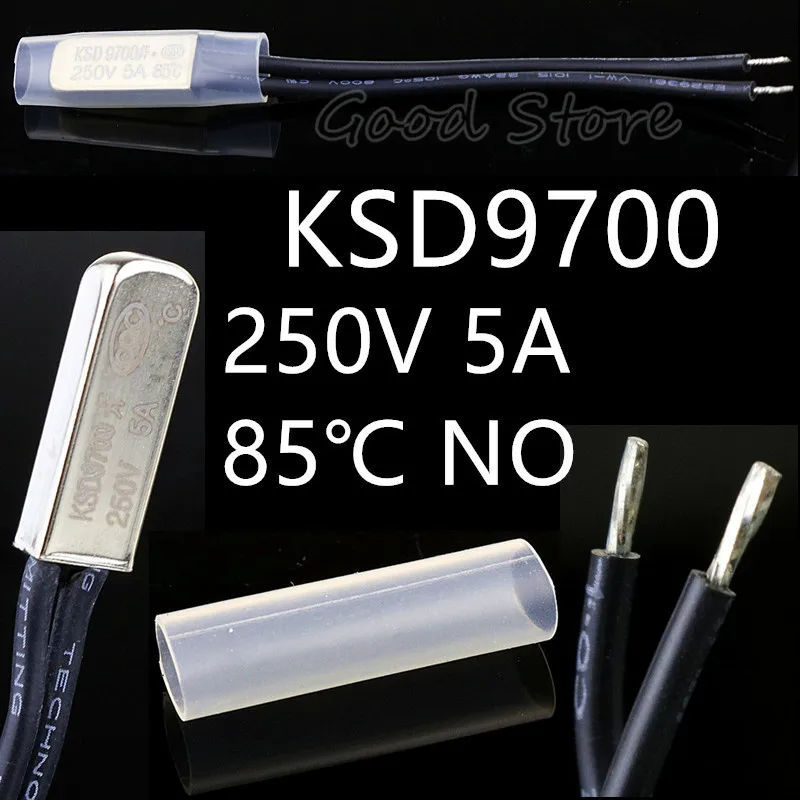 1 шт. KSD9700 без KSD9700 250V 5A 40~ 150 градусов биметаллический дисковый Температура переключателя нормально открытый термостат Термальность протектор - Цвет: 85 Degree Celsius